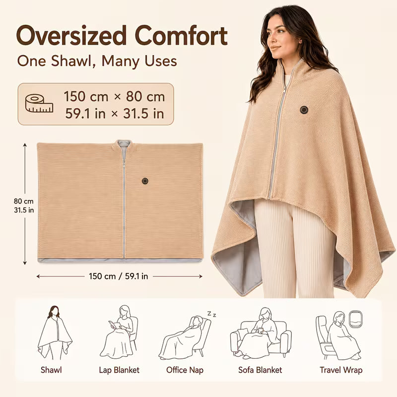 Wearable Heated Blanket Shawl - 3